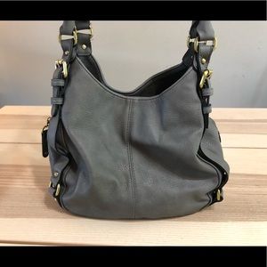 Merona gray, faux leather hobo bag
